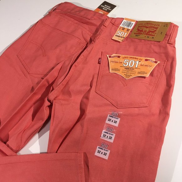 LEVI’S 501 Original Raw Unwashed Denim Jeans Men's Size 32 x 32 Salmon NEW NWT - Picture 8 of 9